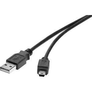 USB kabelis Renkforce RF-4455804 0.15m USB A Mini-USB B melns
