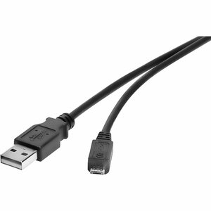 Renkforce RF-4463076 USB kabelis 0,3 m USB 2.0 USB A Micro-USB B Melns