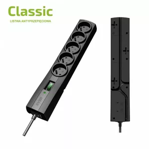 Ever T/LZ09-CLA050/0000 Surge protector Power strip Black 5 sockets