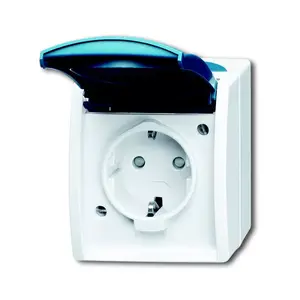 Socket outlet busch jaeger 20EW-53, 2P+E (CEE 7/4), 16 A, 250 V, IP44, white