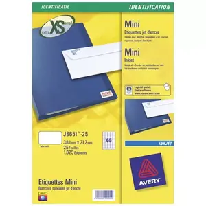 Printera etiķete Avery J8651-25 balta