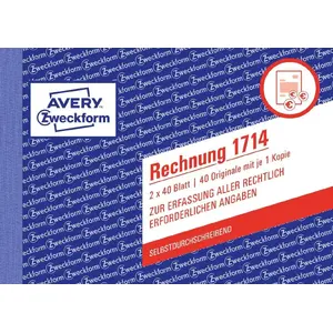 Бухгалтерская форма/книга AVERY 1714 A6 40 страниц