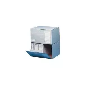 Archive container box Elba tric A4 grey-white, corrugated cardboard, size B 455 x D 355
