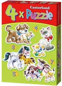 Puzzle Castorland 820 EL 'Tiere mit Kindern' x4 — Castorland 04218