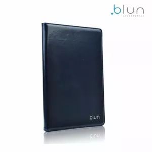 Blun UNT Universāls Eko ādas sāniski atverams maks ar stendu Tablet PC līdz 8" displēju Tumši Zils