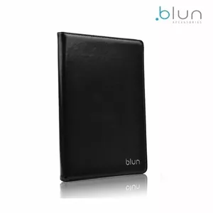 Blun UNT Universāls Eko ādas sāniski atverams maks ar stendu Tablet PC līdz 7" displēju Melns