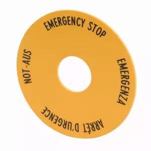 Eaton M22-XAK1 Round Label Plate, Yellow, 90 mm