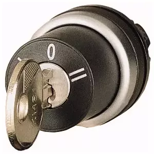 Ключевой переключатель Eaton M22-WS3, 3-позиционный, черный и серебристый