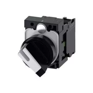 Rotary selector switch front ring plastic black/white 1 x 90° Siemens SIRIUS ACT 3SU1100-2BF60-1BA0