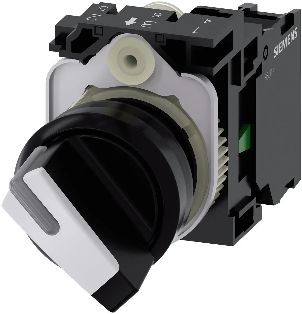 Siemens Pārslēdzējs 3SU1100-2BF60-1BA0 O-I melns balts