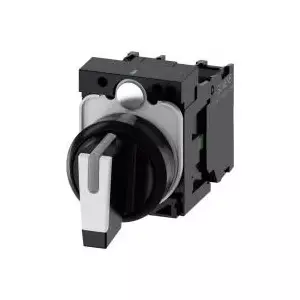 Siemens SIRIUS ACT 3SU1100-2BL60-1NA0 Rotary Switch, 2 x 45 Degrees, Plastic, Black/White