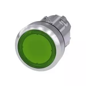 Siemens SIRIUS ACT 3SU1051-0AB40-0AA0 Pushbutton Actuator, Flat, Metal Front Ring, Green