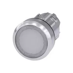 Кнопка управления Siemens SIRIUS ACT 3SU1051-0AB60-0AA0, плоская, с подсветкой, металлический фронтальный элемент, белая