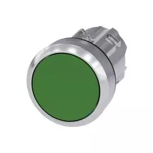 Кнопочный привод Siemens SIRIUS ACT 3SU1050-0AB40-0AA0, плоский, зеленый, металлическое кольцо