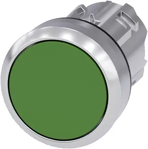 Siemens Poga 3SU1050-0AB40-0AA0 Sirius ACT 22mm zaļa metāla atgriezeniska IP69K