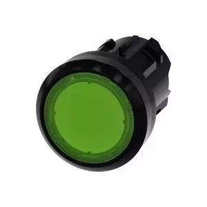 Siemens SIRIUS ACT 3SU1001-0AB40-0AA0 Illuminated Pushbutton Actuator, Flat, Green, Plastic Front Ring
