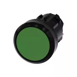 Siemens SIRIUS ACT 3SU1000-0AB40-0AA0 Flat Pushbutton Actuator, Green, Plastic Front Ring