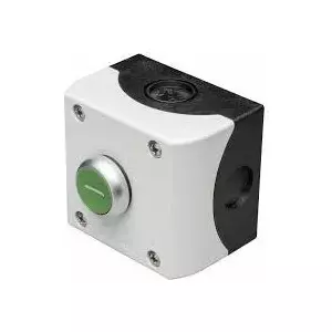 Eaton M22-D-G-X1/KC11/I virsapmetuma spiedpoga, zaļa, 1NO+1NC