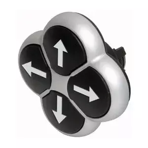 Eaton M22-D4-S-X7 4-Position Pushbutton, Black and Silver