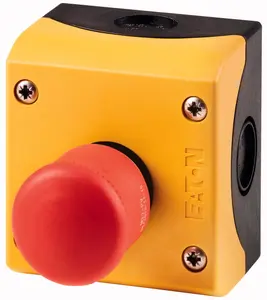 Eaton M22-PV/KC11/IY Emergency Stop Button with 3.5 cm Diameter and Contact Block