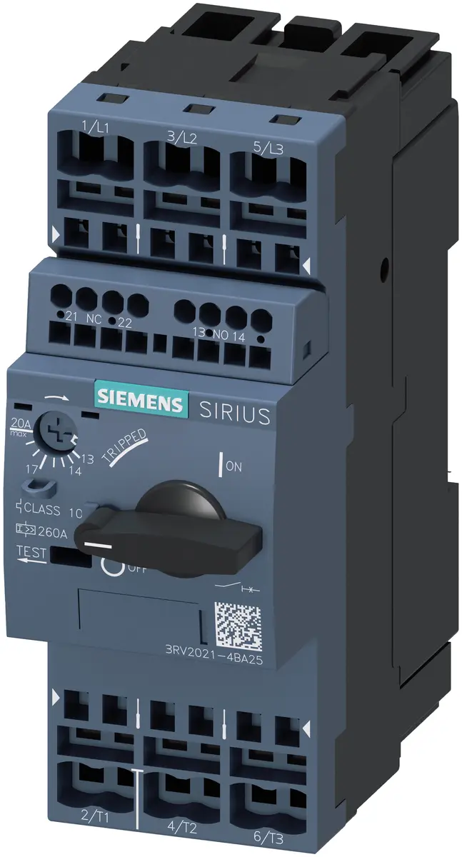 Siemens 3RV20214BA25 Motora aizsardzības slēdzis 3