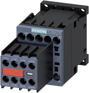 Siemens 3RT2015-1AP04-3MA0 3-pole electrical contactor 7A 230V AC S00 with 2 auxiliary contacts