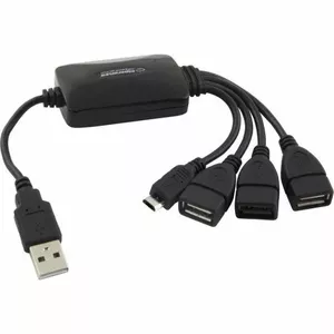 USB-хаб ESPERANZA EA158 с 3 портами USB-A и 1 microUSB для питания, USB 2.0