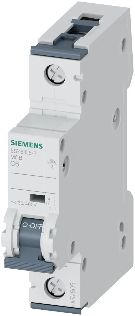 Siemens 5SY61067 Aizsardzības slēdzis 6kA 1-pola