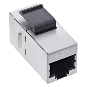 InLine RJ45 module female-to-female SNAP-In Cat.6 STP, black/silver