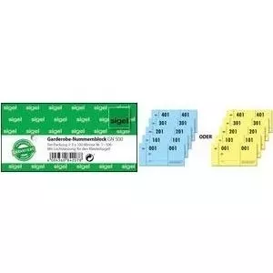 Numurbloks Sigel GN500 1–500, B izm. 105 x H 50 mm ar caurumi pakaramajiem