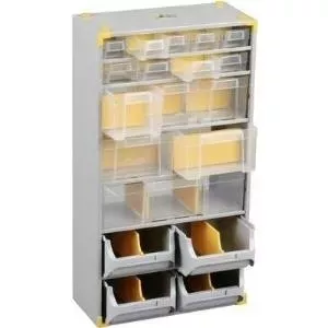 Workshop organizer allit Werkstatt-Magazin 465610, 19 compartments, portable storage bin for small parts