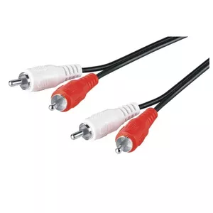 M-Cab 7200186 audio cable 0.5 m 2 x RCA Black