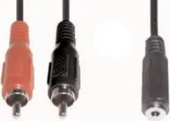 Audio Cable e+p B 132 1.5m 2xRCA 3.5mm Black