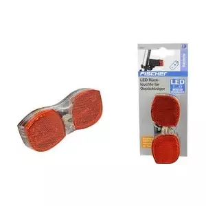 Aizmugures gaisma velosipēdam FISCHER 85362 — 3 LED, akumulatora indikators, darbina baterijas