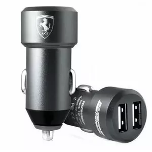 Ferrari FECC2USBGR automašīnas lādētājs, 2 x USB, 4.8A, 24W, alumīnija