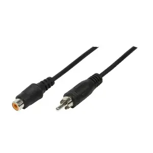 LogiLink CA1032 RCA to RCA Audio Extension Cable, Male to Female, Nickel Plated Contacts, 5 m, Black