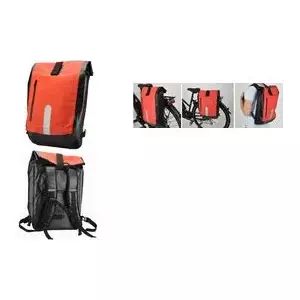 Bike pannier FISCHER 86282 waterproof red/black PVC polyester, single bag