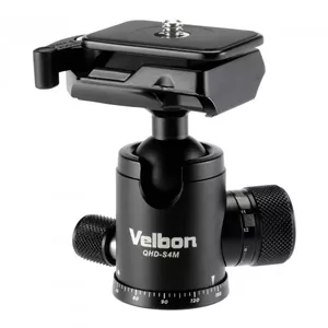 Головка штативная VELBON QHD-S4M — алюминий, резьба 1/4", высота 43 мм, вес 180 г, чёрная