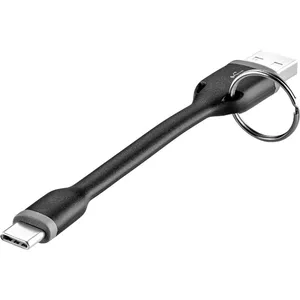 USB kabelis Renkforce RF-3425172 0.1m USB A USB C melns