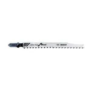 Полотна для лобзика Bosch T 308 B — HCS, для мягкой древесины, длина 117 мм, шаг зубьев 2.2 мм, макс. глубина реза 50 мм, 5 шт.