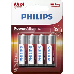 PHILIPS - POWER ALKALINE BATTERY AA LR6 PACK 4