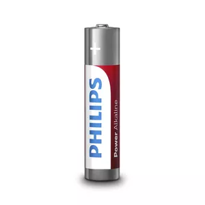 Battery pack Philips Power Alkaline AAA LR03P4F/10 — 4 single-use 1.5V zinc‑carbon cells, cylindrical