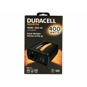 Duracell DRINV40-EU strāvas adapteris & pārveidotājs Auto 400 W Melns
