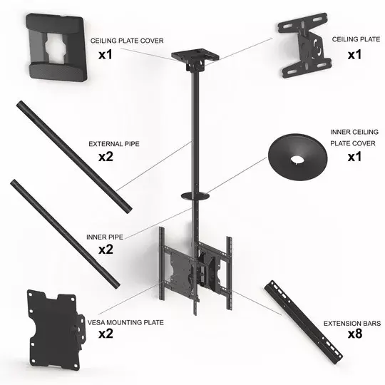 Griestu stiprinājums Multibrackets M Public Medium Back to Back Black 3000 Photo 5