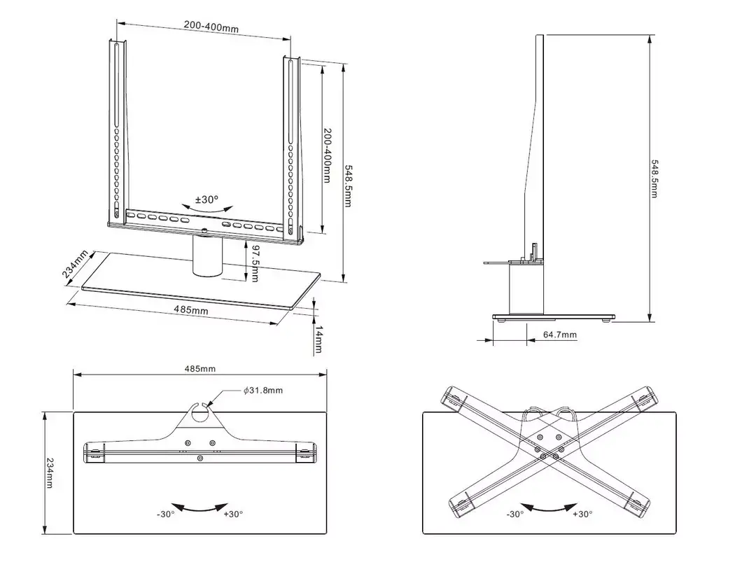 Подставка для стола Multibrackets M VESA Tablestand Turn Black Medium MAX 400x400 Photo 20