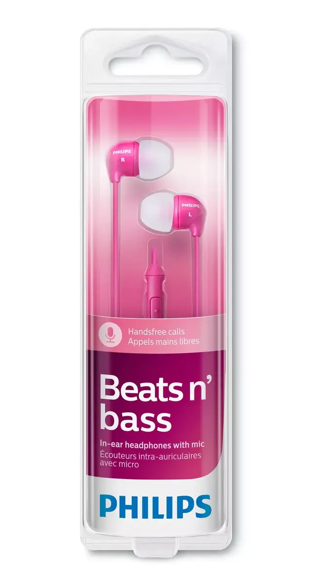 Philips SHE3595PK vadu austiņas ar mikrofonu - Rozā Photo 2