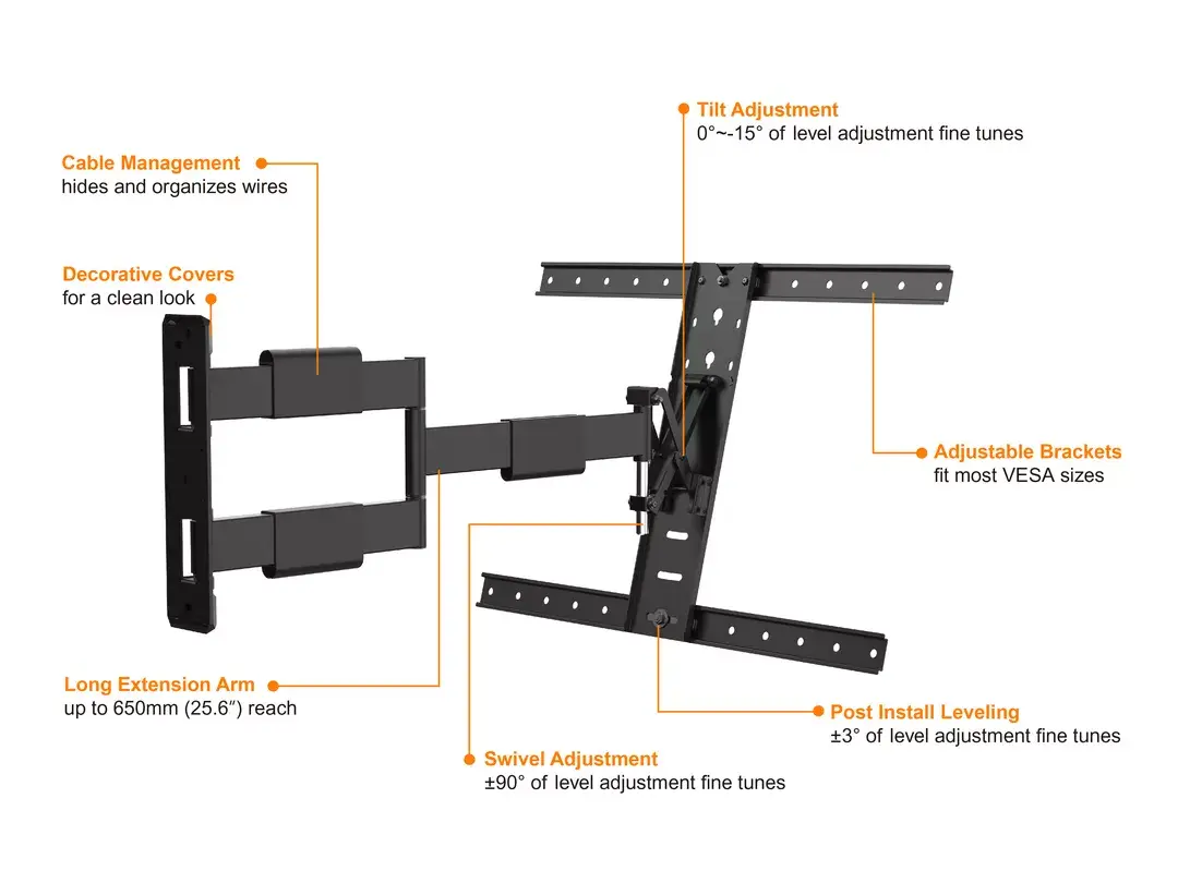 Mounting Arm Multibrackets M VESA Flexarm Thin Black Photo 15