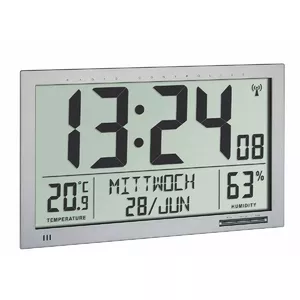 Digitālais sienas pulkstenis TFA-Dostmann XL ar klimatu