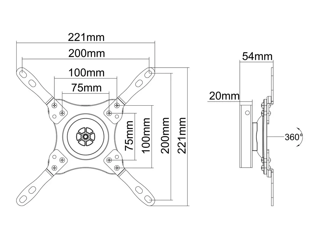 Wallmount Multibrackets M VESA 360 Black Photo 8