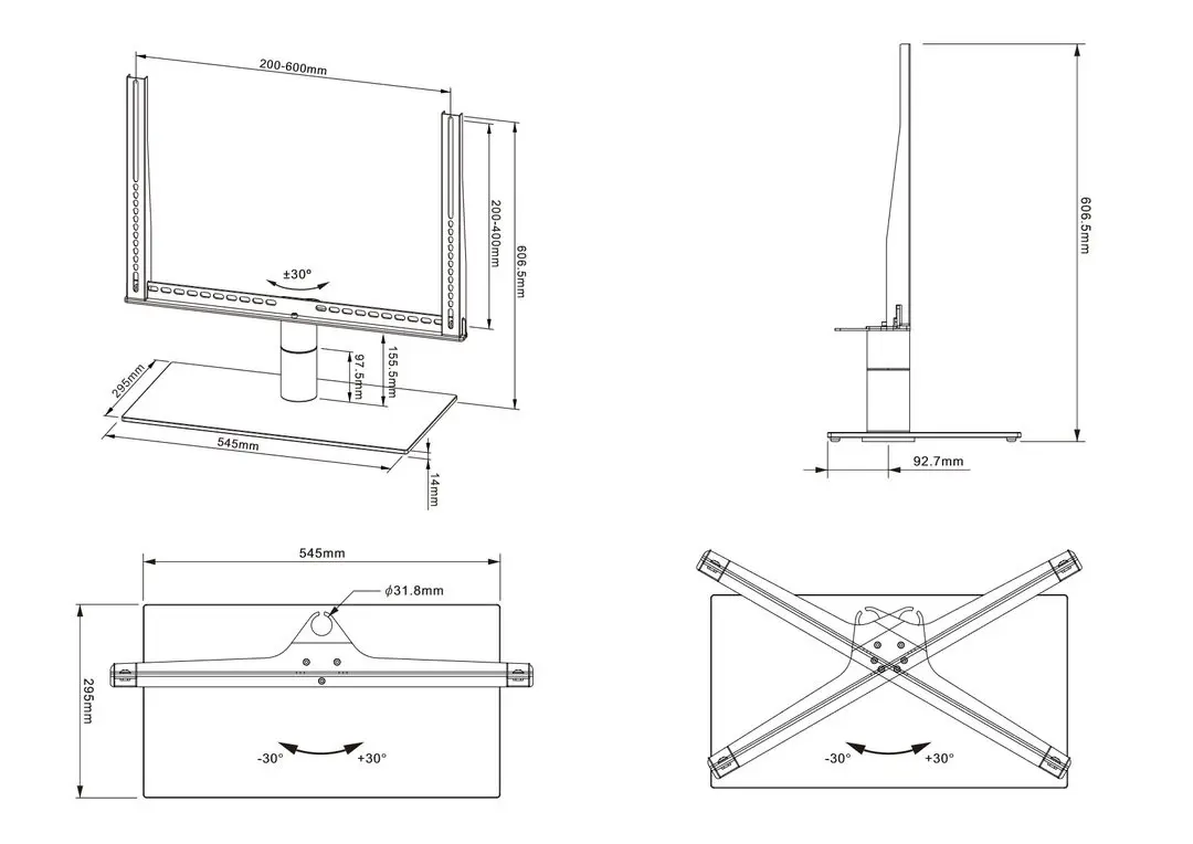 Table Stand Multibrackets M VESA Turn Black Large MAX 600x400 Photo 31